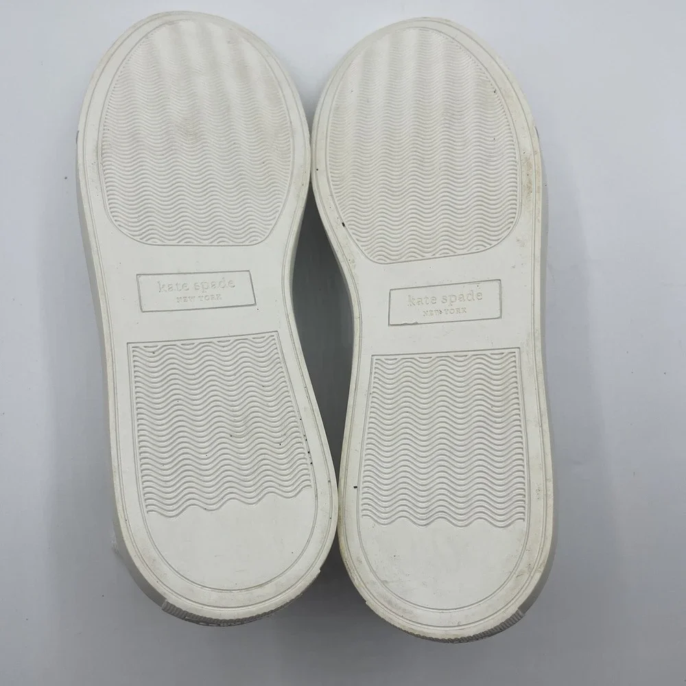 Kate Spade Angelise White Leather Sneakers Womens 10 B Lace Up Shoes‎ Spade